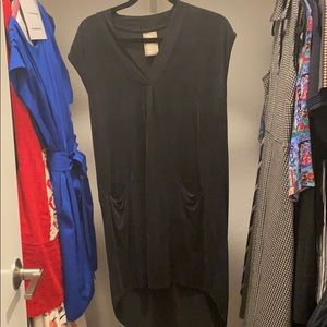 Black loose high low dress